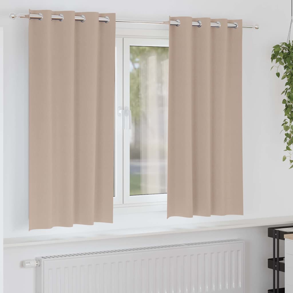 VidaXL rideaux occultants avec anneaux 2 pcs taupe 175 x 140 cm