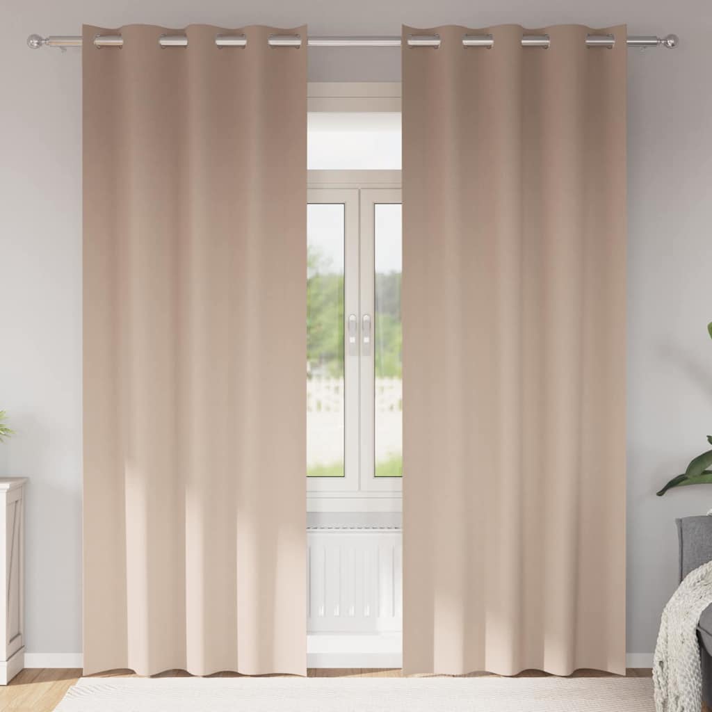 VidaXL rideaux occultants avec anneaux 2 pcs taupe 260 x 140 cm