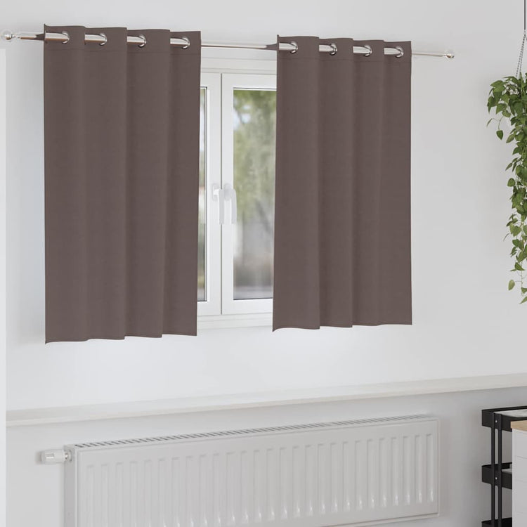 Vidaxl rideaux occultants avec anneaux 2 pcs marron foncé 140 x 140 cm