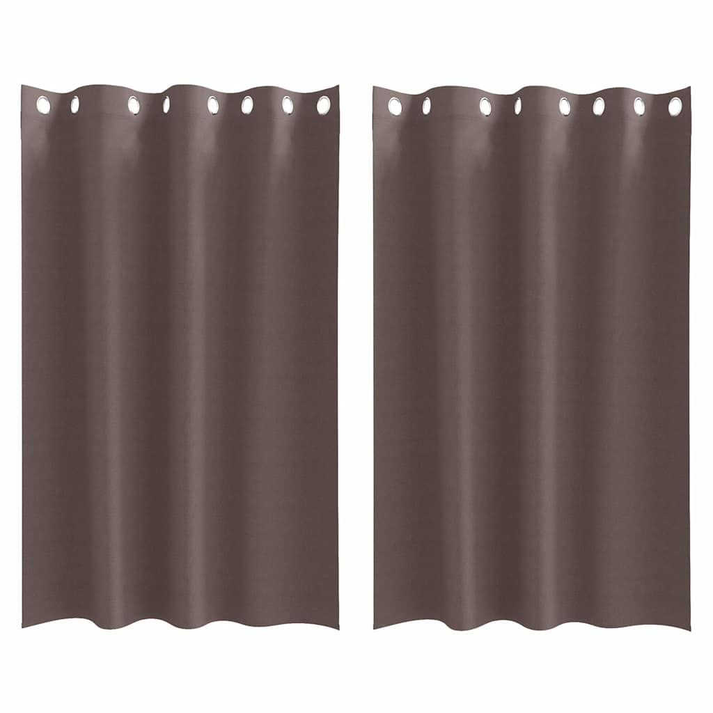 Vidaxl rideaux occultants avec anneaux 2 pcs marron foncé 175 x 140 cm