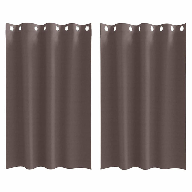 Vidaxl rideaux occultants avec anneaux 2 pcs marron foncé 175 x 140 cm