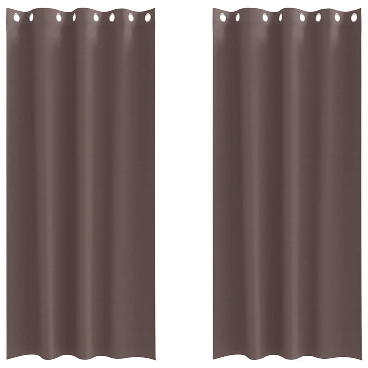 Vidaxl rideaux occultants avec anneaux 2 pcs marron foncé 225 x 140 cm