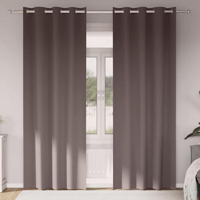 Vidaxl rideaux occultants avec anneaux 2 pcs marron foncé 245 x 140 cm