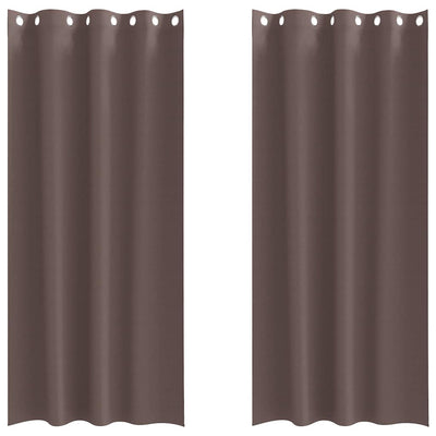 Vidaxl rideaux occultants avec anneaux 2 pcs marron foncé 245 x 140 cm