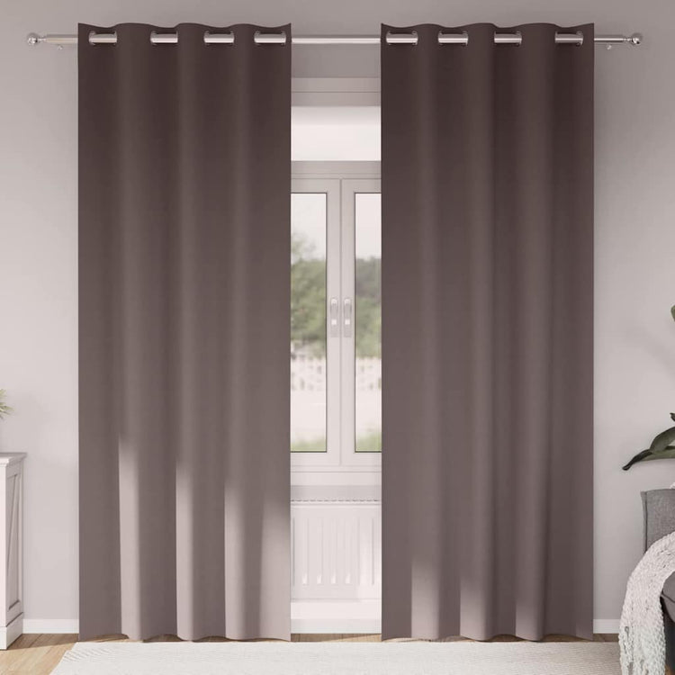 Vidaxl rideaux occultants avec anneaux 2 pcs marron foncé 260 x 140 cm