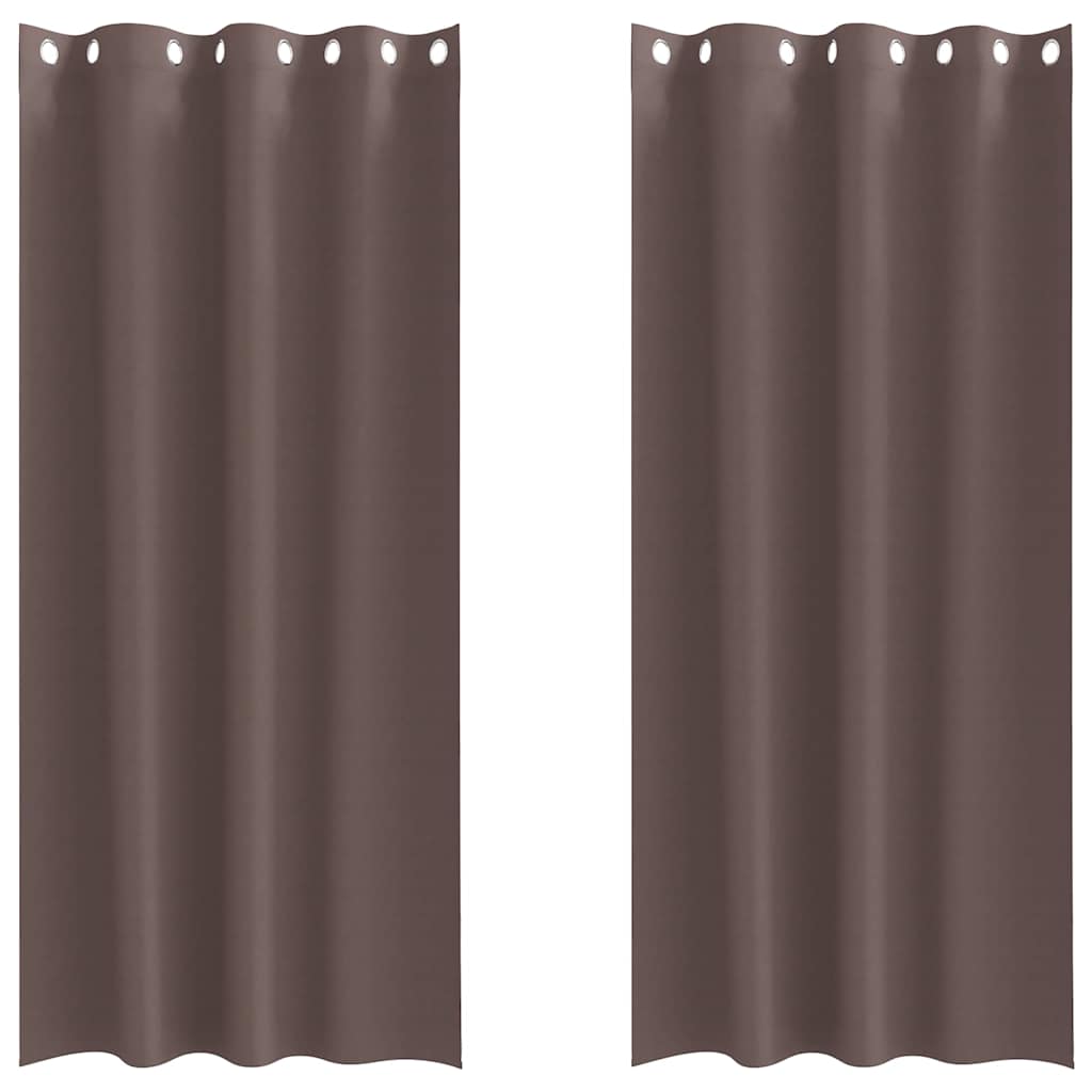 Vidaxl rideaux occultants avec anneaux 2 pcs marron foncé 260 x 140 cm