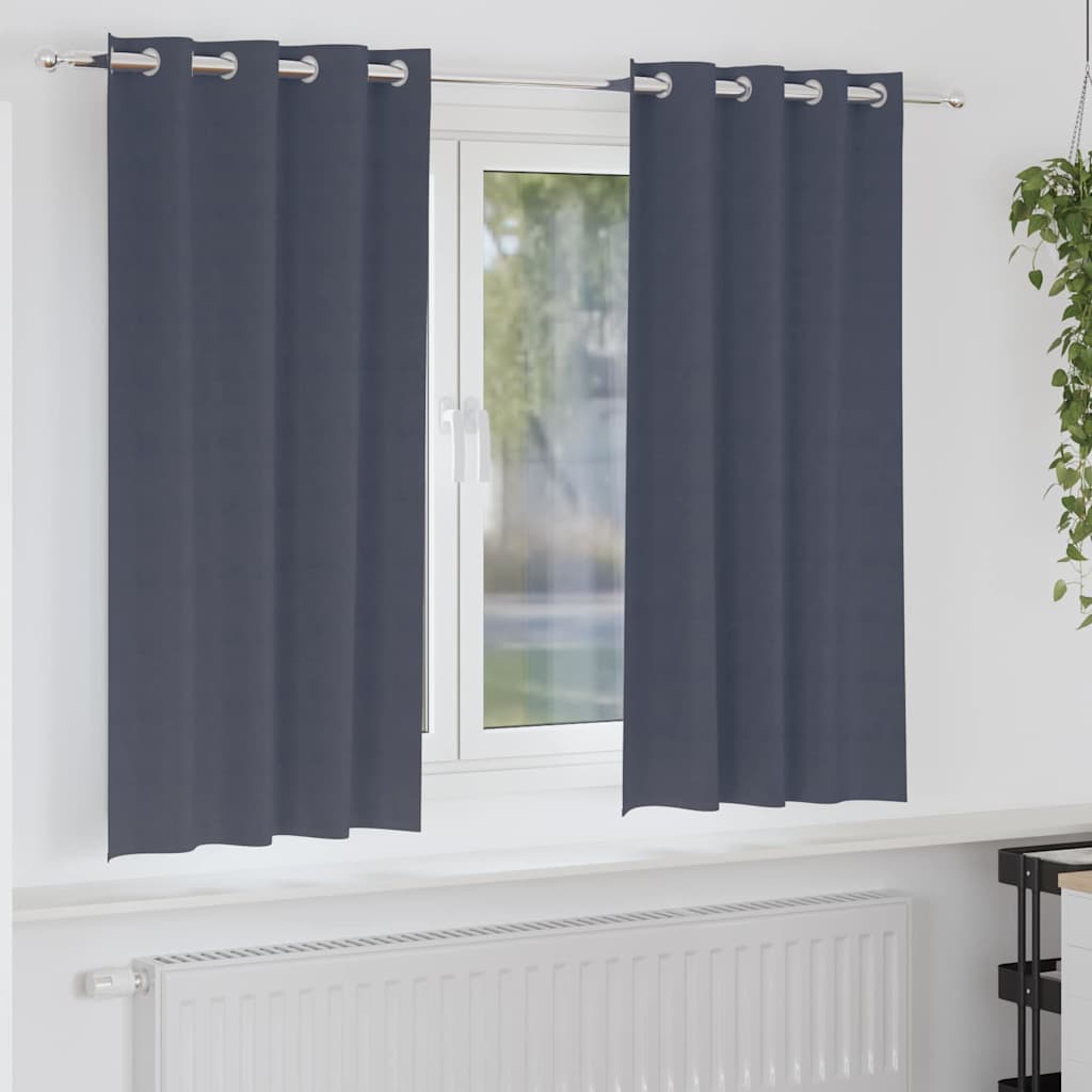 Vidaxl rideaux occultants avec anneaux 2 pcs anthracite 175 x 140 cm