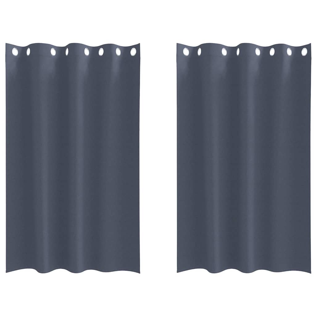 Vidaxl rideaux occultants avec anneaux 2 pcs anthracite 175 x 140 cm