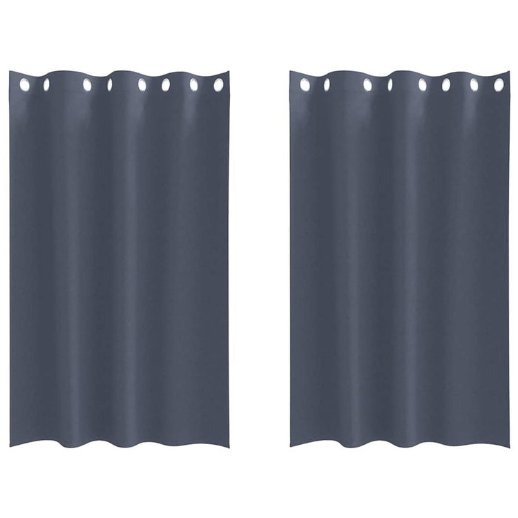 Vidaxl rideaux occultants avec anneaux 2 pcs anthracite 175 x 140 cm