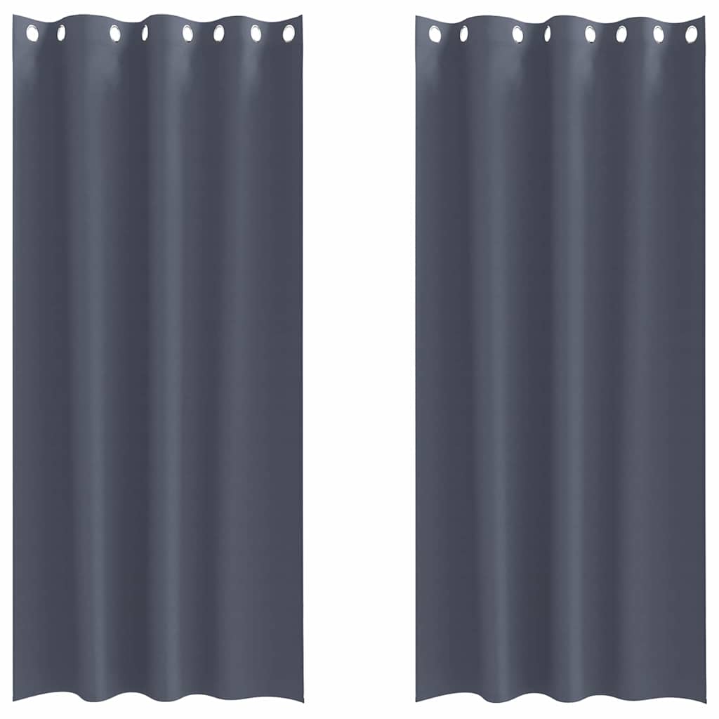 Vidaxl rideaux occultants avec anneaux 2 pcs anthracite 260 x 140 cm