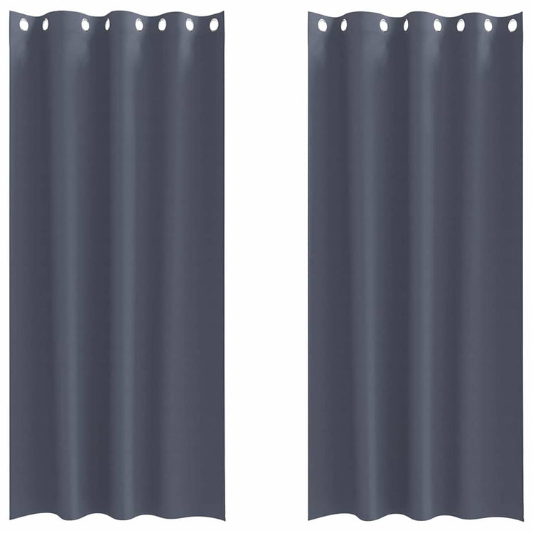 Vidaxl rideaux occultants avec anneaux 2 pcs anthracite 260 x 140 cm