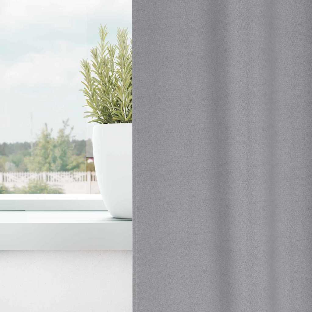 VidaXL rideaux occultants avec anneaux 2 pcs gris clair 140 x 140 cm