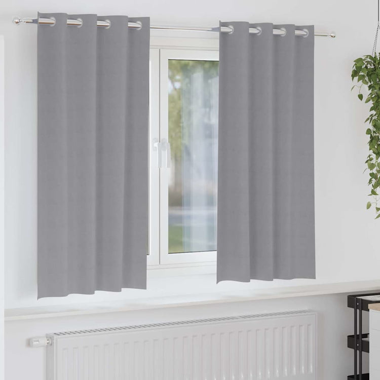 Vidaxxl rideaux occultants avec anneaux 2 pcs gris clair 175 x 140 cm
