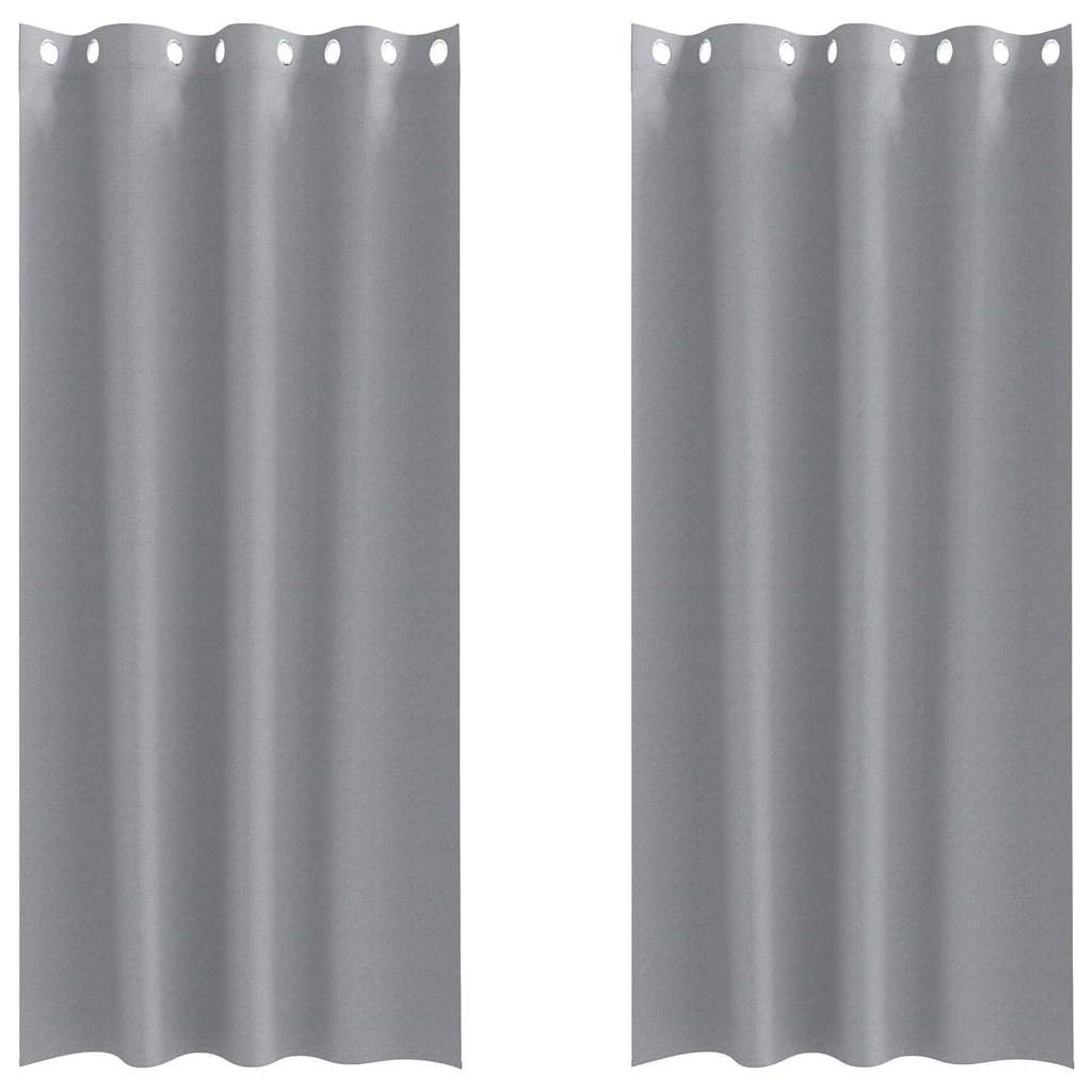 Vidaxxl rideaux occultants avec anneaux 2 pcs gris clair 225 x 140 cm