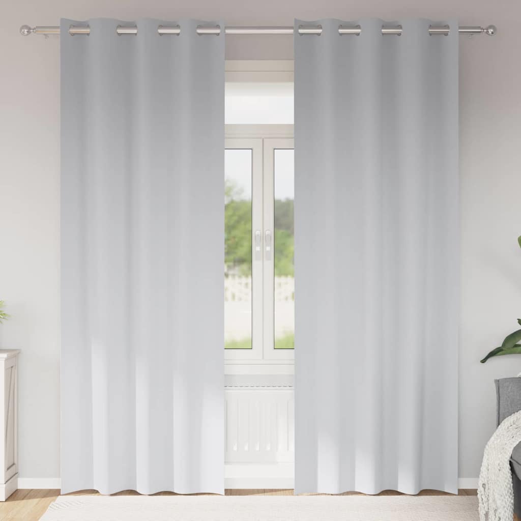 Vidaxl rideaux occultants avec anneaux 2 pcs gris pâle 260 x 140 cm