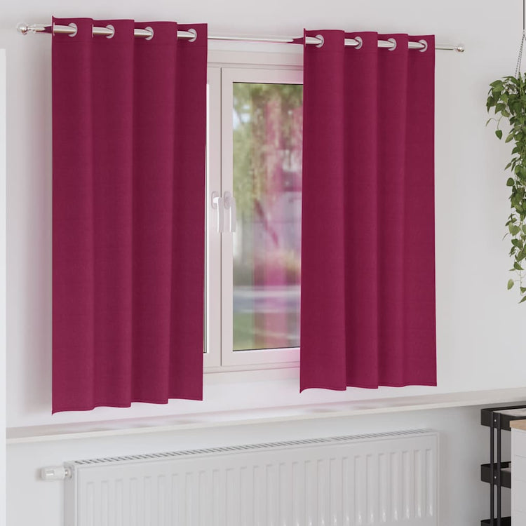 VidaXL rideaux occultants avec anneaux 2 pcs rouge vin 175 x 140 cm