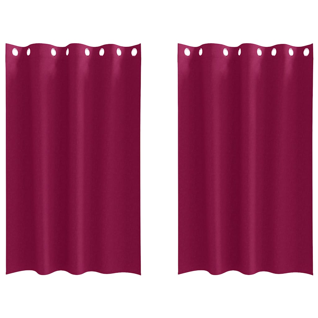 VidaXL rideaux occultants avec anneaux 2 pcs rouge vin 175 x 140 cm
