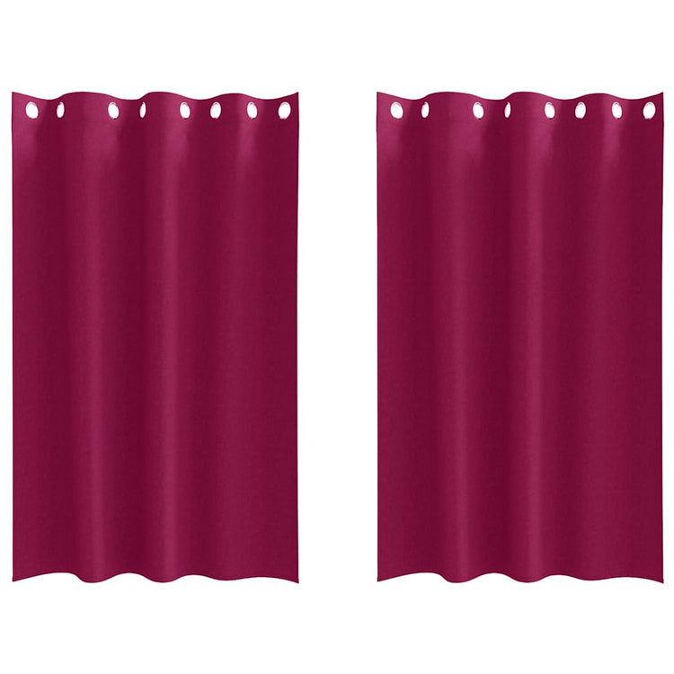 VidaXL rideaux occultants avec anneaux 2 pcs rouge vin 175 x 140 cm
