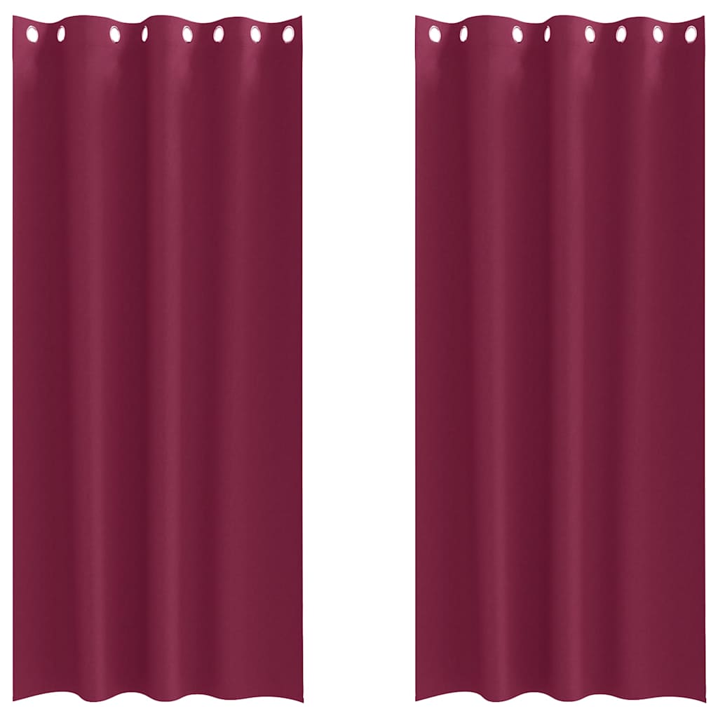 VidaXL rideaux occultants avec anneaux 2 pcs rouge vin 225 x 140 cm