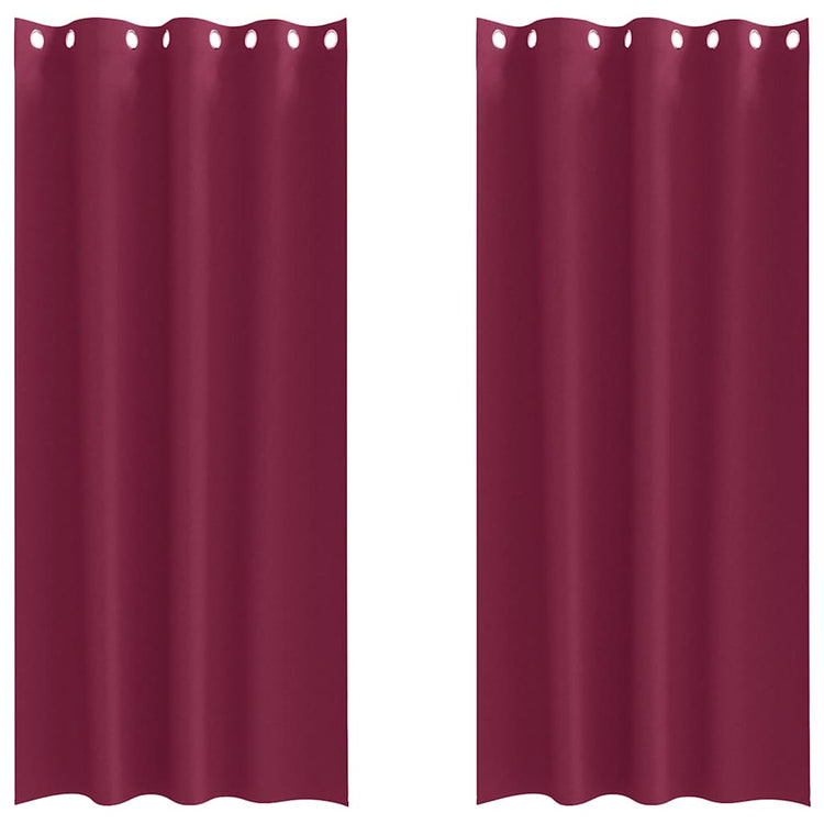VidaXL rideaux occultants avec anneaux 2 pcs rouge vin 245 x 140 cm
