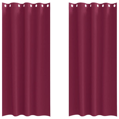 VidaXL rideaux occultants avec anneaux 2 pcs rouge vin 260 x 140 cm