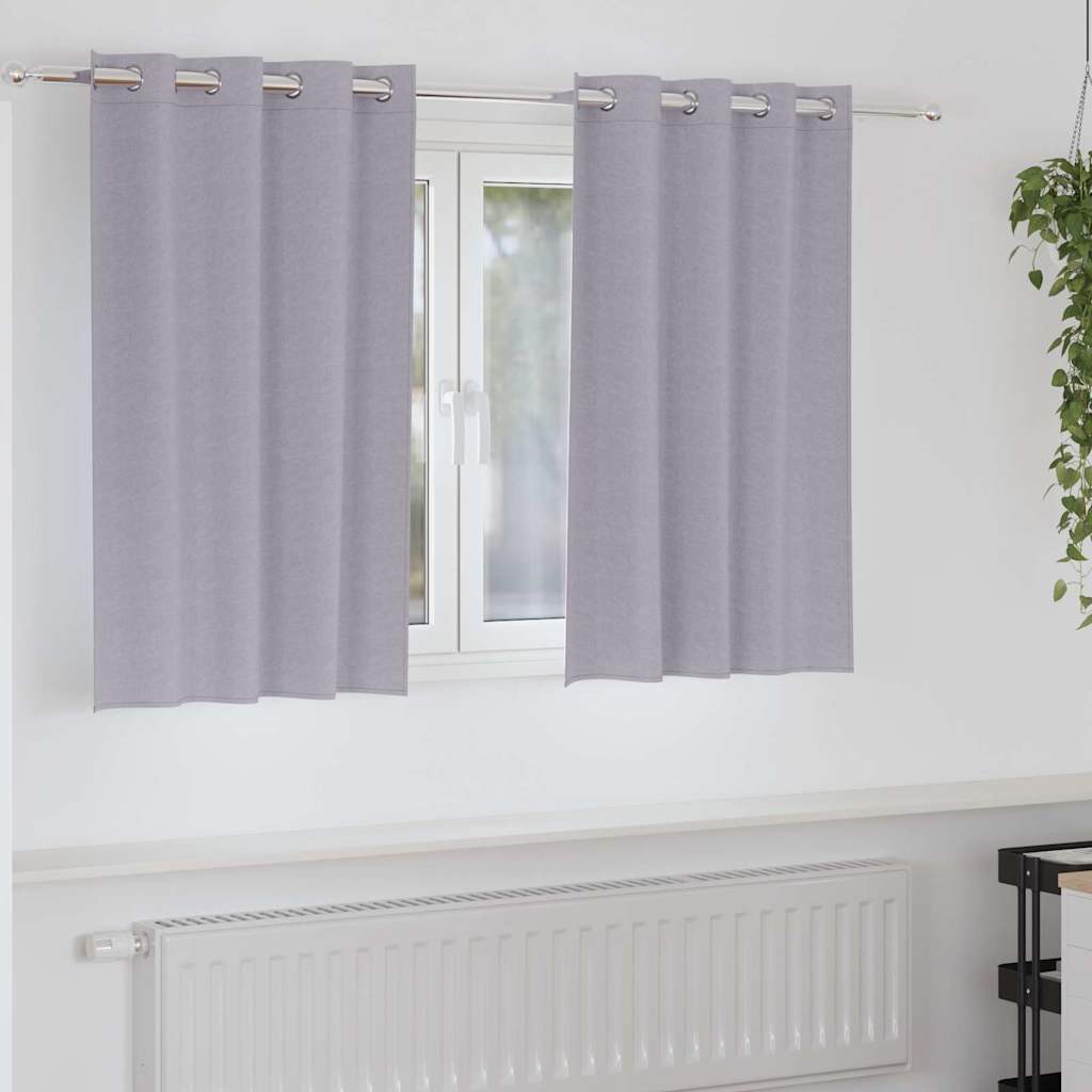 Vidaxxl rideaux occultants avec anneaux 2 pcs gris métal 140 x 140 cm