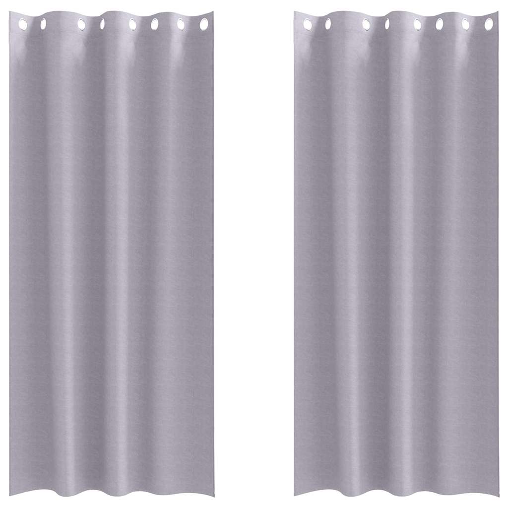 VidaXL rideaux occultants avec anneaux 2 pcs gris métal 225 x 140 cm