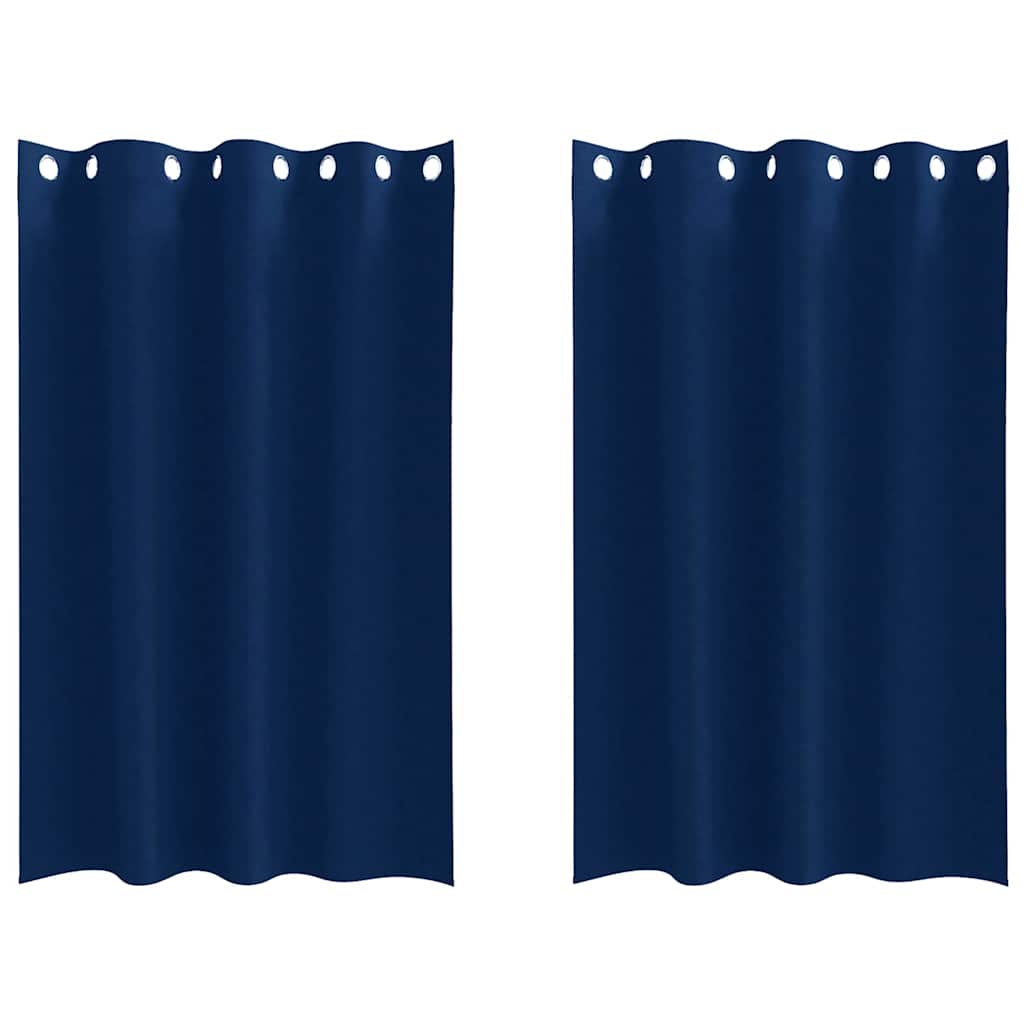 Vidaxl rideaux occultants avec anneaux 2 pcs bleu foncé 175 x 140 cm