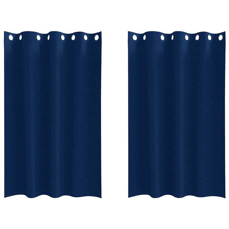 Vidaxl rideaux occultants avec anneaux 2 pcs bleu foncé 175 x 140 cm