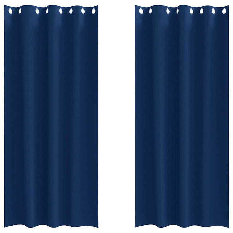Vidaxl rideaux occultants avec anneaux 2 pcs bleu foncé 245 x 140 cm