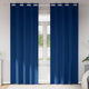 Vidaxl rideaux occultants avec anneaux 2 pcs bleu foncé 260 x 140 cm