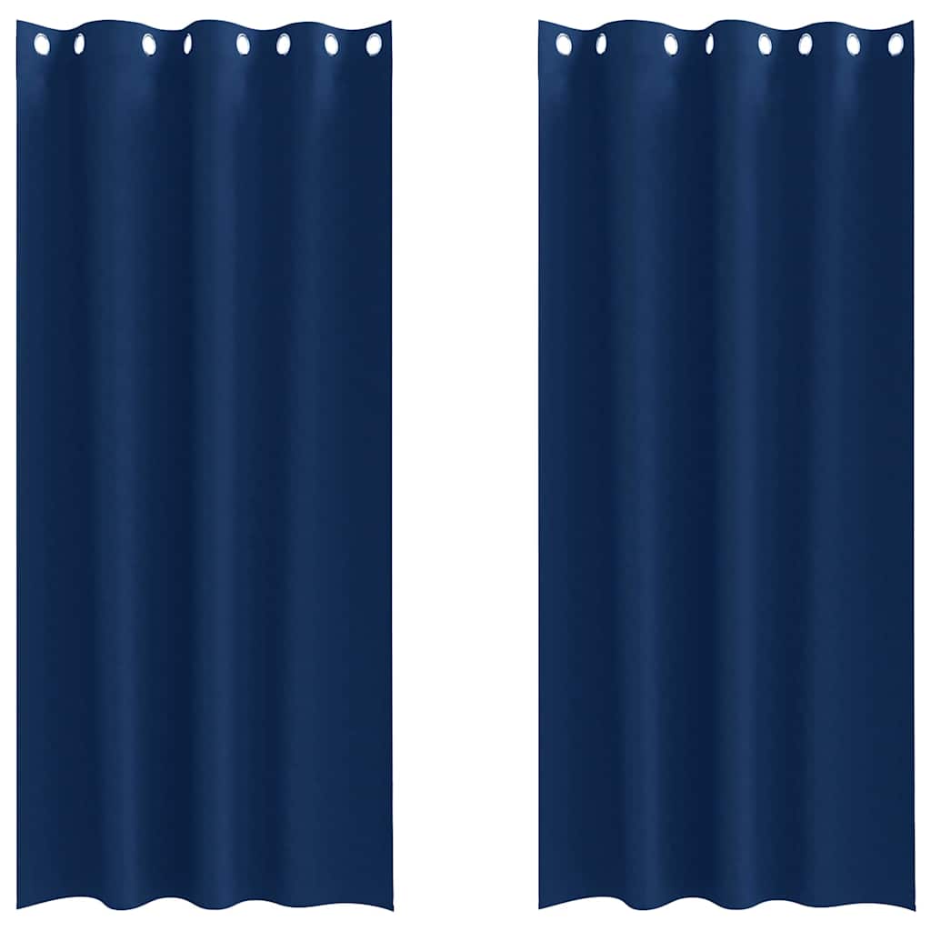 Vidaxl rideaux occultants avec anneaux 2 pcs bleu foncé 260 x 140 cm
