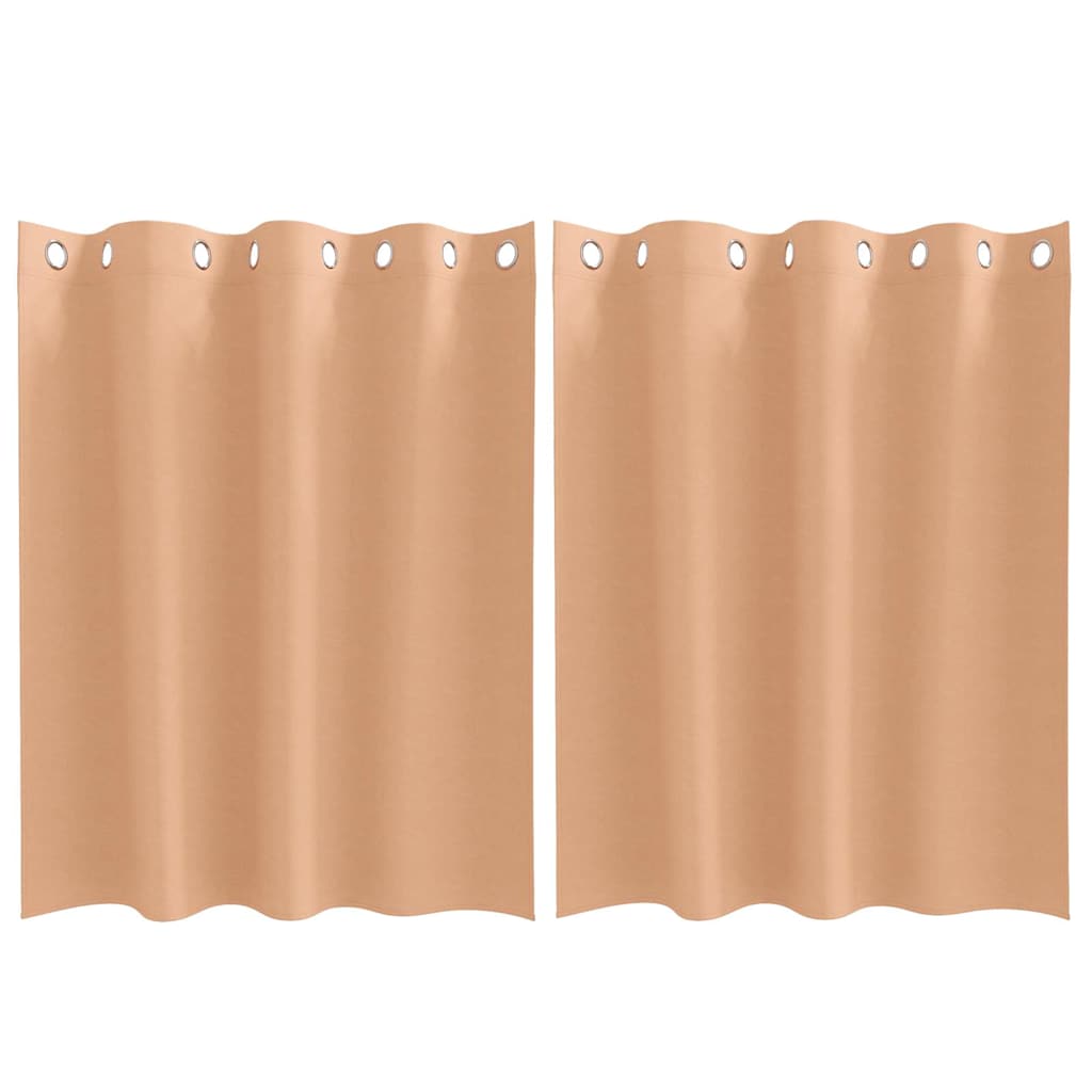 Vidaxl rideaux occultants avec anneaux 2 pcs marron clair 140 x 140 cm
