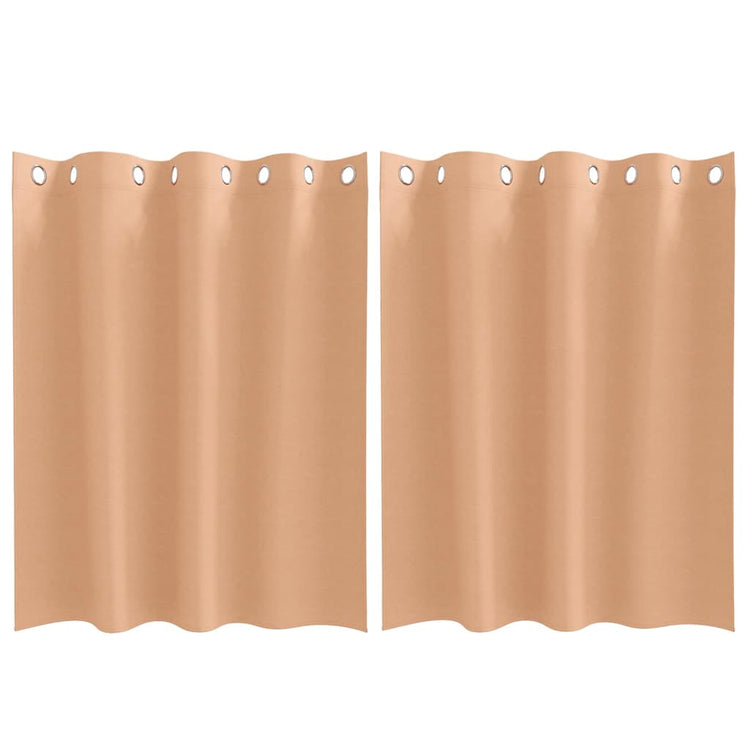 Vidaxl rideaux occultants avec anneaux 2 pcs marron clair 140 x 140 cm