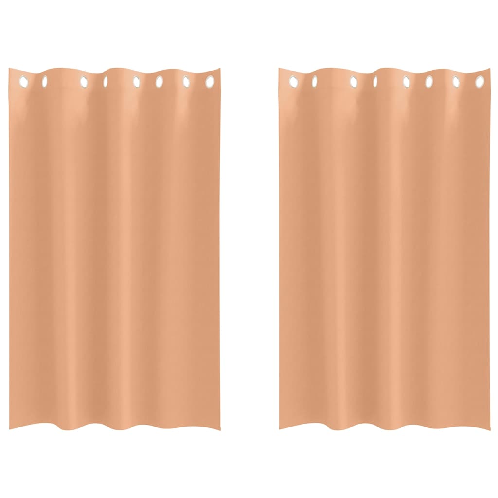 Vidaxl rideaux occultants avec anneaux 2 pcs marron clair 175 x 140 cm