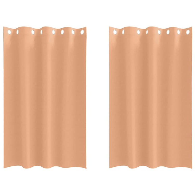 Vidaxl rideaux occultants avec anneaux 2 pcs marron clair 175 x 140 cm