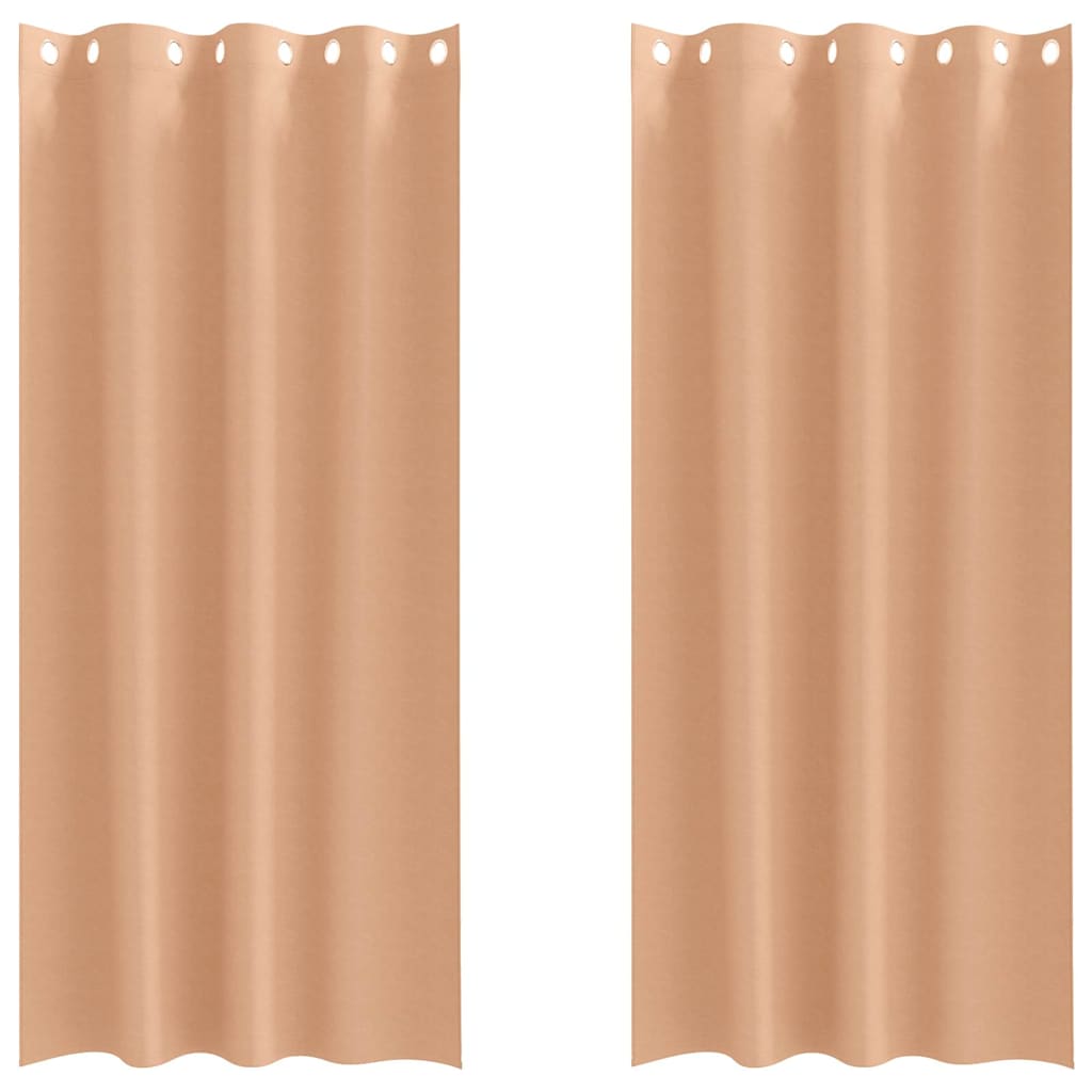 Vidaxl rideaux occultants avec anneaux 2 pcs marron clair 225 x 140 cm