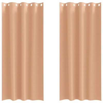 Vidaxl rideaux occultants avec anneaux 2 pcs marron clair 245 x 140 cm