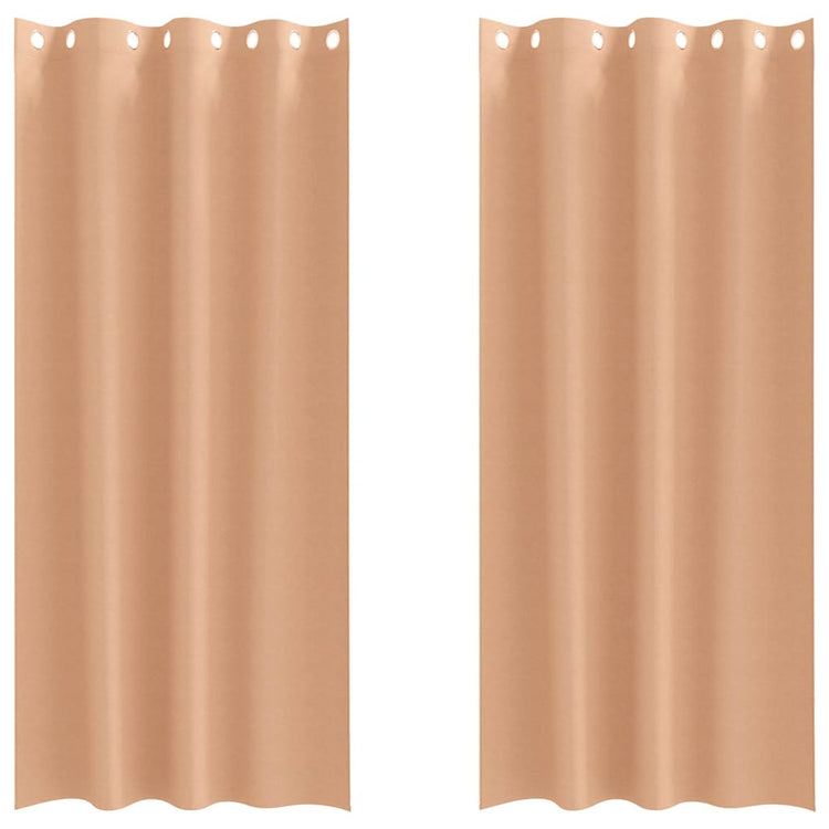 Vidaxl rideaux occultants avec anneaux 2 pcs marron clair 260 x 140 cm
