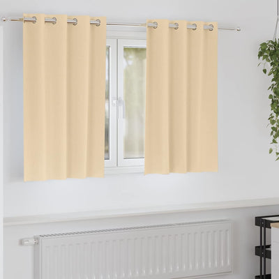 Vidaxl rideaux occultants avec anneaux 2 pcs crème 140 x 140 cm