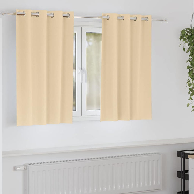 Vidaxl rideaux occultants avec anneaux 2 pcs crème 140 x 140 cm