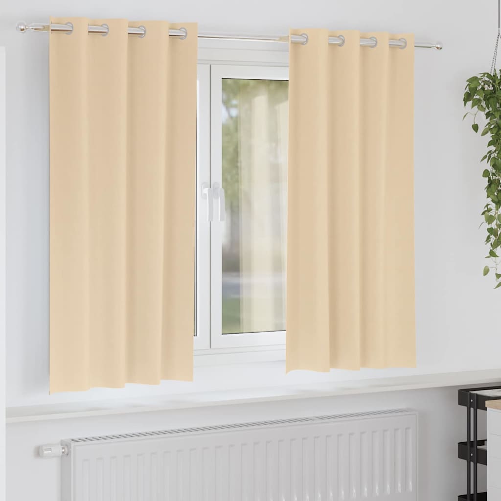 Vidaxxl rideaux occultants avec anneaux 2 pcs crème 175 x 140 cm