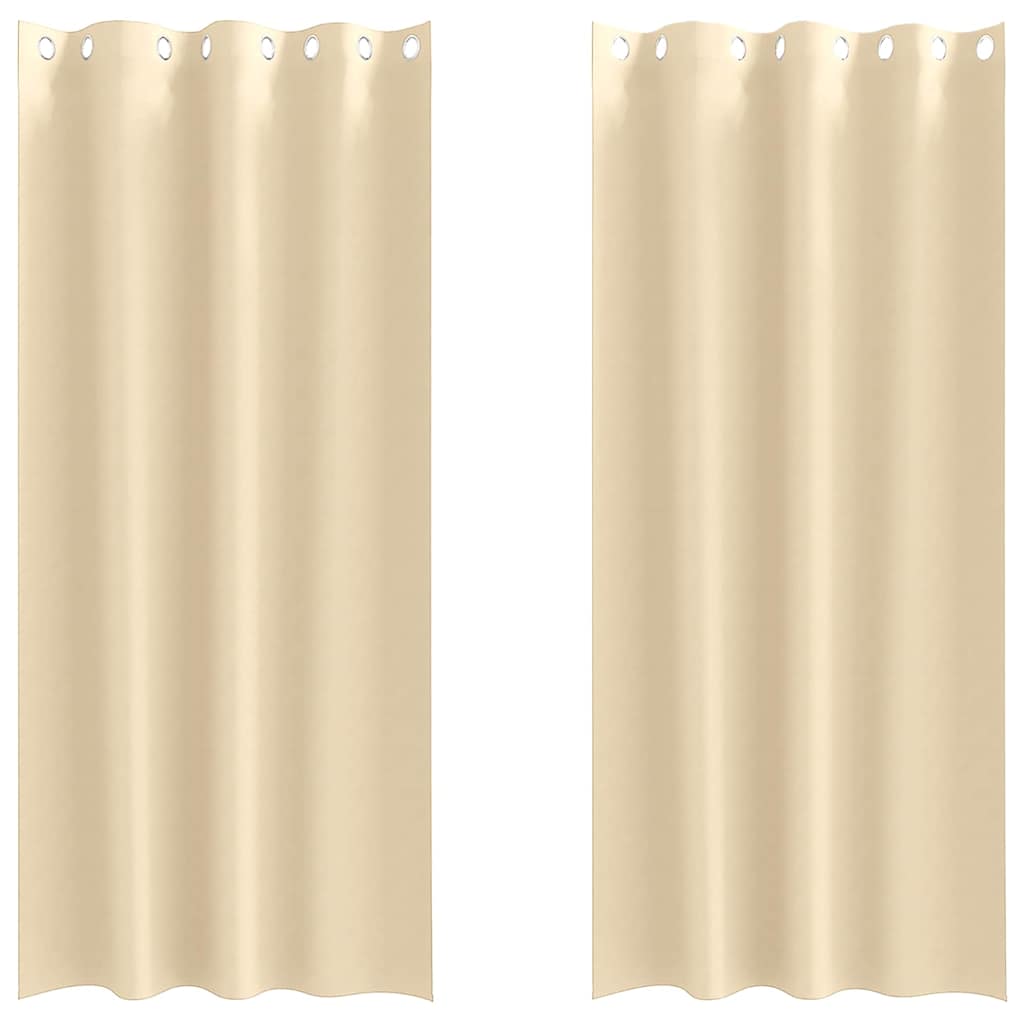 VidaXL rideaux occultants avec anneaux 2 pcs crème 225 x 140 cm