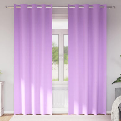 Vidaxl rideaux occultants avec anneaux 2 pcs violet 245 x 140 cm
