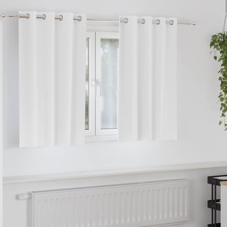 Vidaxl rideaux occultants avec anneaux 2 pcs blanc pur 140 x 140 cm