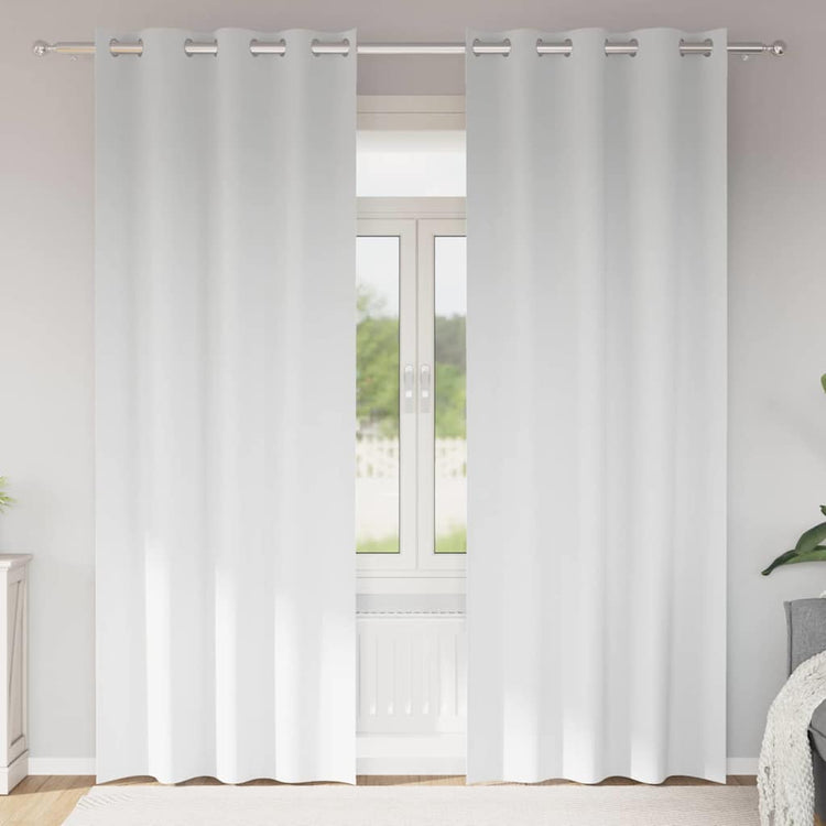 VidaXL rideaux occultants avec anneaux 2 pcs blanc pur 225 x 140 cm