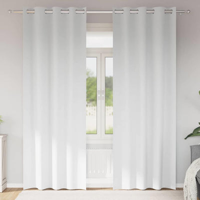 Vidaxxl rideaux occultants avec anneaux 2 pcs blanc pur 260 x 140 cm