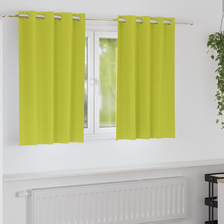 VidaXL rideaux occultants avec anneaux 2 pcs vert 140 x 140 cm