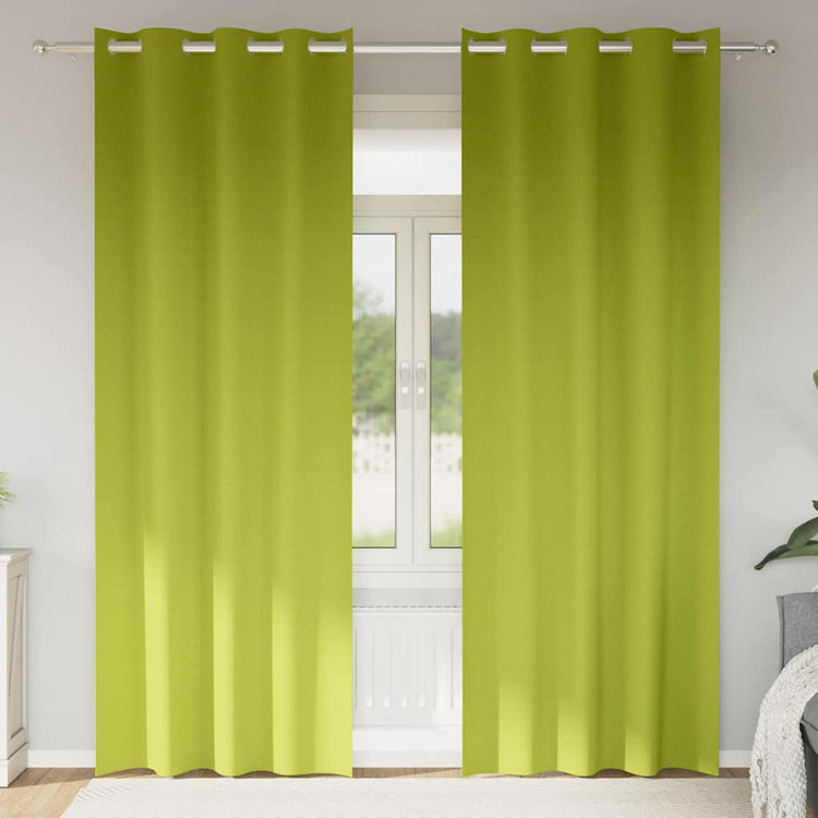 VidaXL rideaux occultants avec anneaux 2 pcs vert 245 x 140 cm