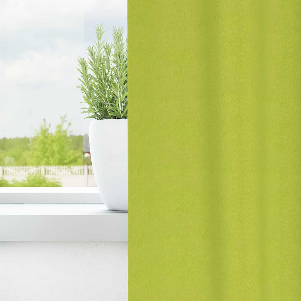 VidaXL rideaux occultants avec anneaux 2 pcs vert 260 x 140 cm